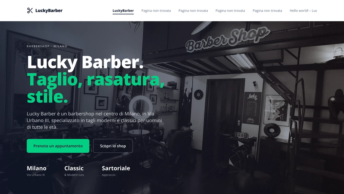 Barber shop website, rebuilt with Uisdom